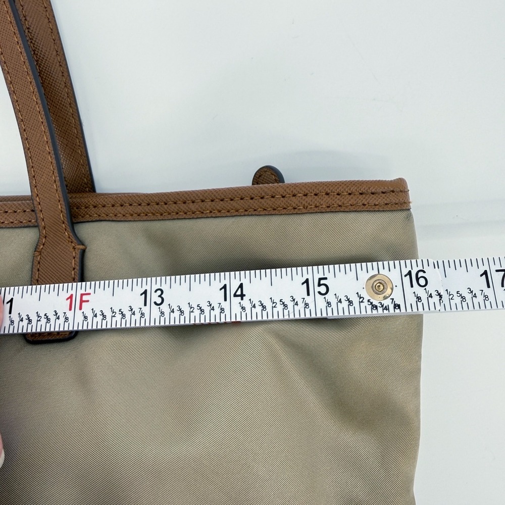Michael Kors Dusk Kempton Medium Tote Bag‎ Khaki Nylon Leather Trim Gold Logo - Picture 13 of 16